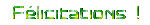 Gif animé félicitations vert